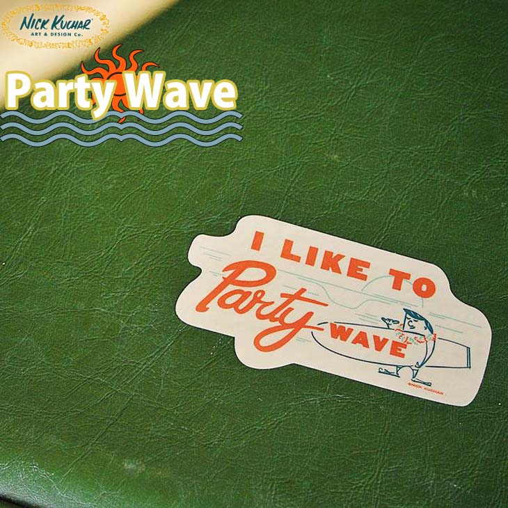 21 Nick Kuchar ニックカッチャー ステッカー Party Wave パーティー サーフィン 波 シール ハワイ 日本正規品