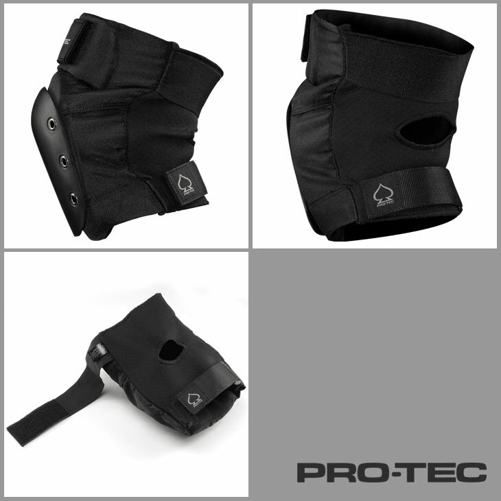 PRO-TEC �ץ��ƥå� �ץ��ƥ����� KNEE & ELBOW PADS BLACK PADS �ˡ� ����ܡ� �ѥå� �֥�å� 2�� ���å� �Ҥ� ɨ �Ҥ� ɪ �������� �ܡ��� �����ܡ� �ݸ� ����������