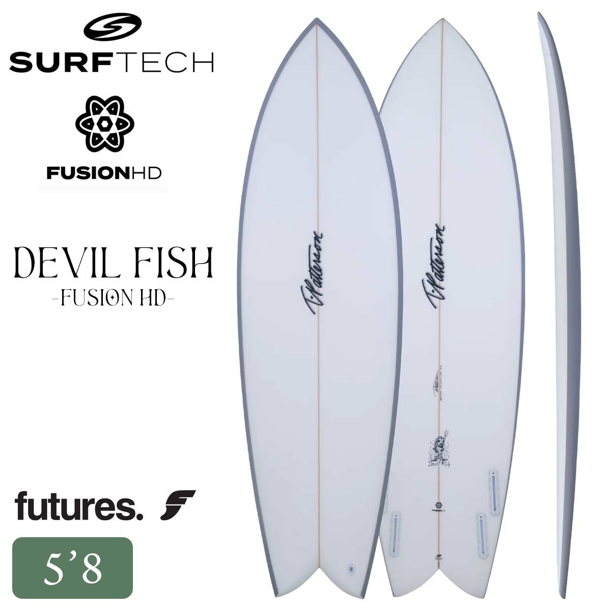 Surfing - 【5/9〜5/15エントリーでP10倍】26 SURFTECH サーフテック サーフボード DEVIL FISH 5'8 5.8 フィッシュ ショートボード サーフィン 板 PU デビルフィッシュ TIMMY PATTERSON ティミーパターソン Futures フューチャー 2026年 日本正規品