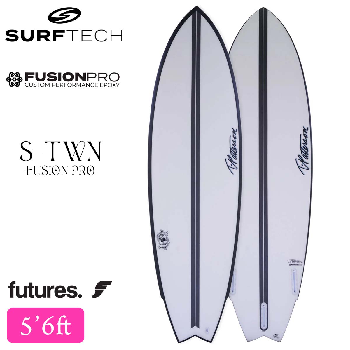 Boards - 26 SURFTECH サーフテック サーフボード S-TWIN 5'6 5.6 ショートボード サーフィン エスツイン スワローテール 板 EPS FUSION PRO TIMMY PATTERSON ティミーパターソン Futures フューチャー 2026年 日本正規品