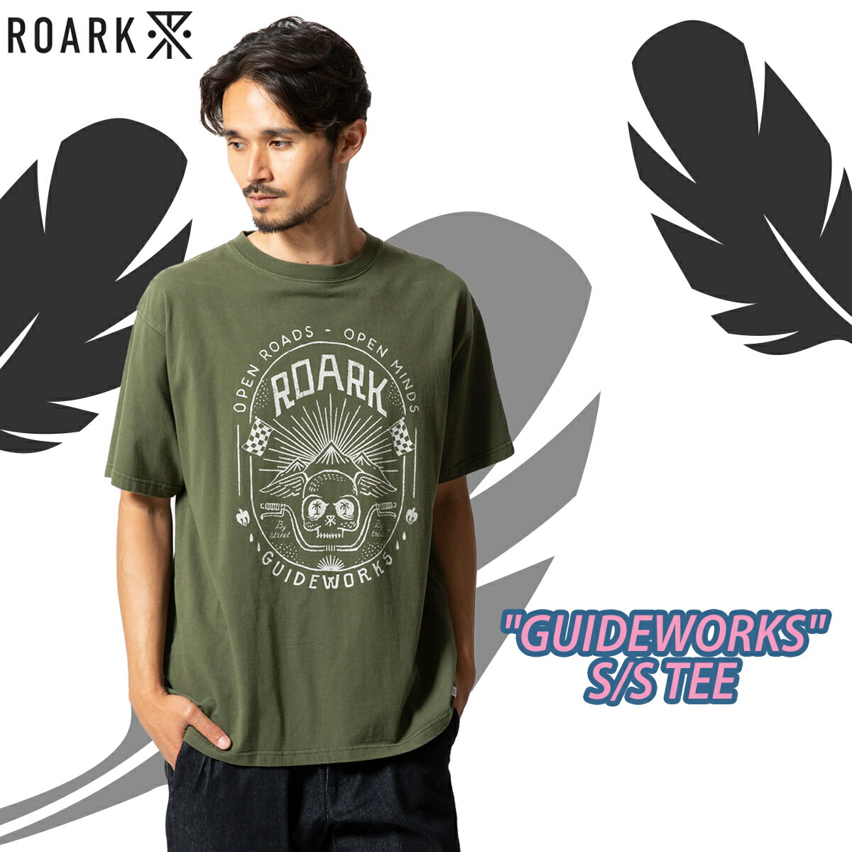 25 ROARK ロアーク Tシャツ GUIDEWORKS S/S TEE 半袖 ショートスリーブ サーフィン マリンスポーツ メンズ 2025年春夏 品番 RTJM1100 日本正規品