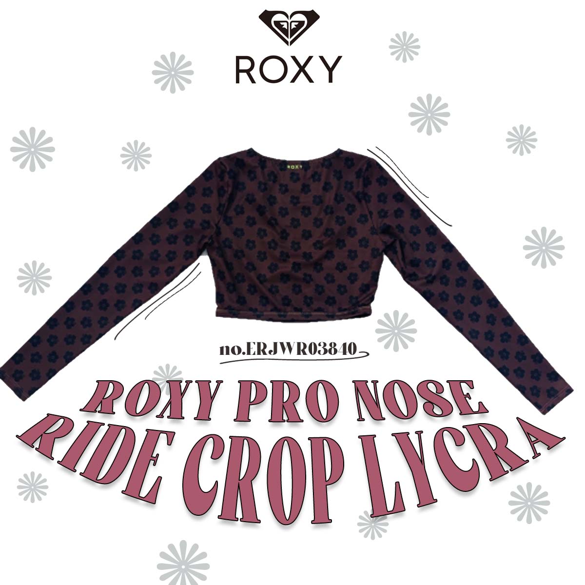 【4/4〜4/9エントリーでP10倍】25 SS ROXY ロキシー 水着 ROXY PRO NOSE RIDE CROP LYCRA スイムウェア トップスのみ 長袖 アウトドア マリンスポーツ サーフィン 2025年春夏 レディース 品番 ERJWR03840 日本正規品