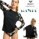 【5/9〜5/15エントリーでP10倍】25 SS ROXY ロキシー 長袖ラッシュ LS LYCRA ラッシュガード UVカット 花柄 ブラック アウトドア ...
