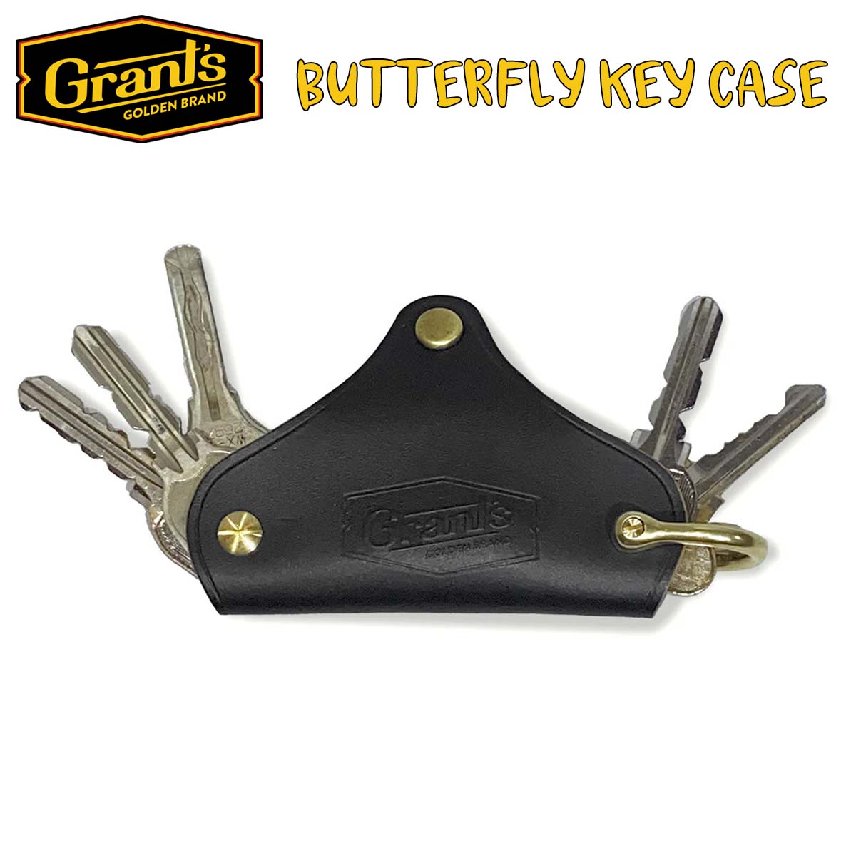 Rakuten - Grant's グランツ キーケース BUTTERFLY KEY CASE 鍵 革 皮 牛革 レザー プレゼント バタフライ式 おしゃれ シンプル カジュアル メンズ ユニセックス 日本正規品