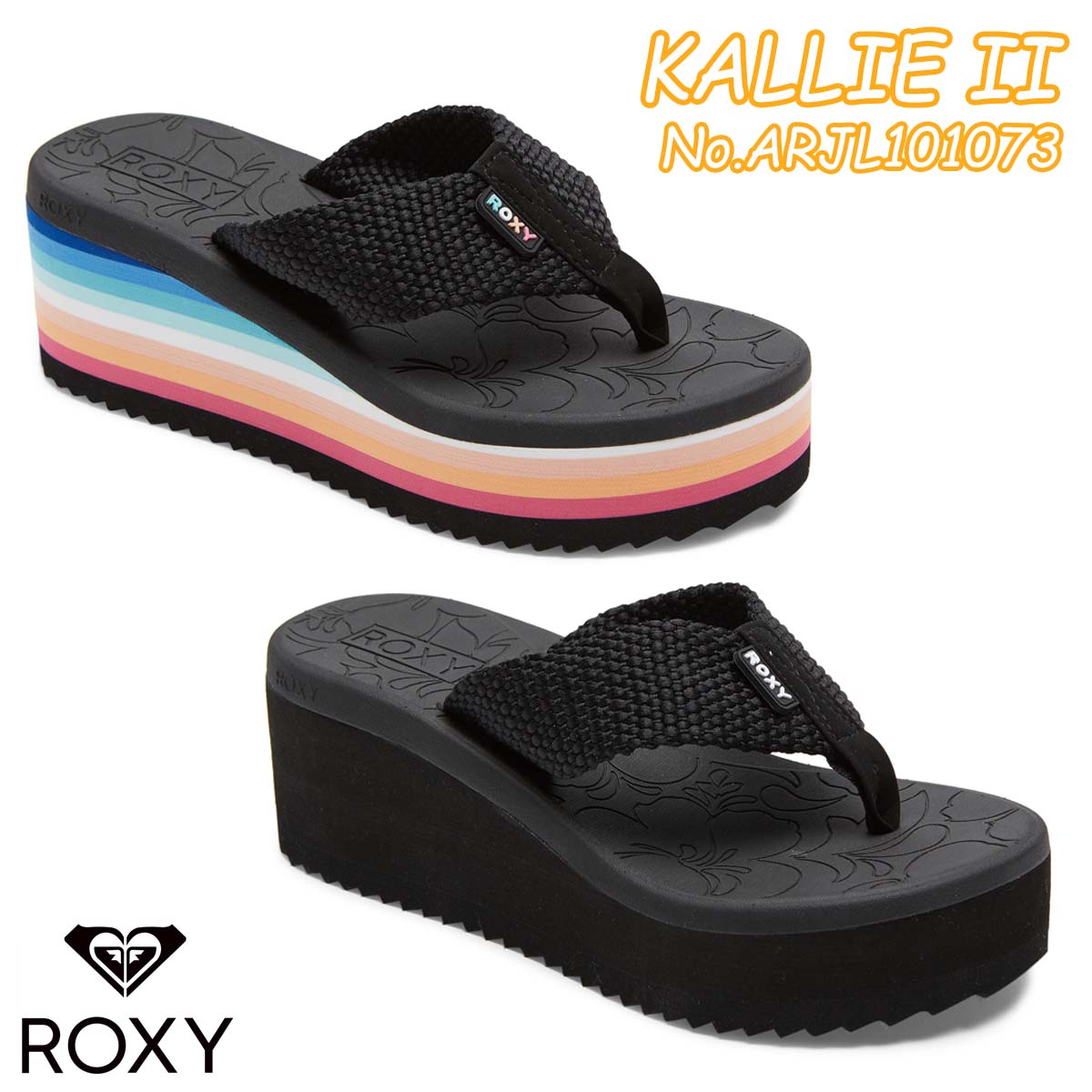 23 ROXY ロキシー サンダル KALLIE II 厚底 ビーサン ビーチサンダル 靴 シューズ フットウェア レディース 2023年春夏 品番 ARJL101073 日本正規品