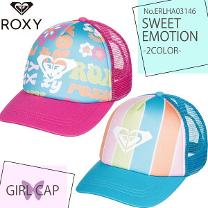 2023年5月中旬〜6月中旬出荷 予約商品 23 HS ROXY ロキシー キャップ SWEET EMOTION 帽子 CAP メッシュ ロゴ入り アウトドア サーフィン マリンスポーツ キッズ ガール 品番 ERLHA03146 日本正規品