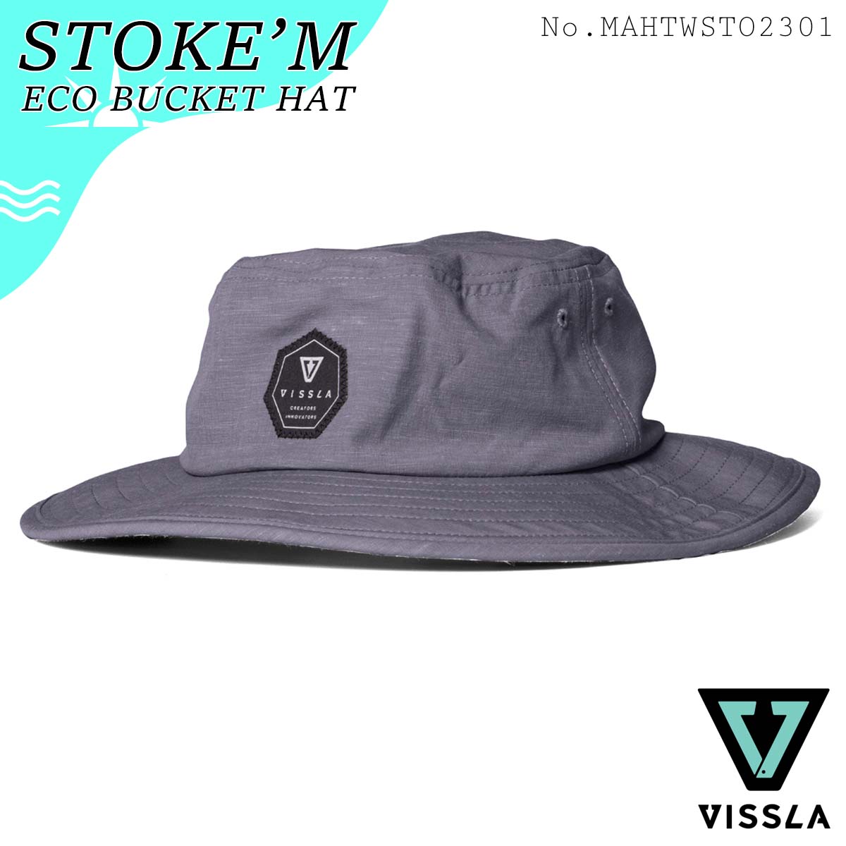 23 VISSLA ヴィスラ バケットハット STOKE'M ECO BUCKETT HAT 帽子 バケハ 調整可能 アウトドア マリンスポーツ メンズ ユニセックス 2023年春夏 品番 MAHTWSTO2301 日本正規品