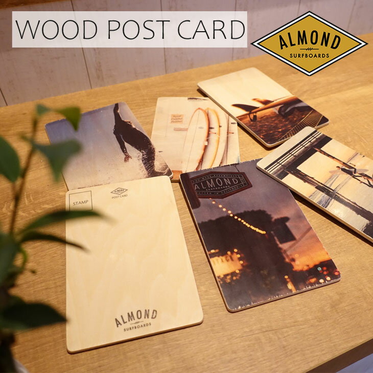 20 Almond Surfboards & Design アーモンドサーフボードデザイン WOOD POST CARD ウッドポストカード はがき 2020年春夏 日本正規品