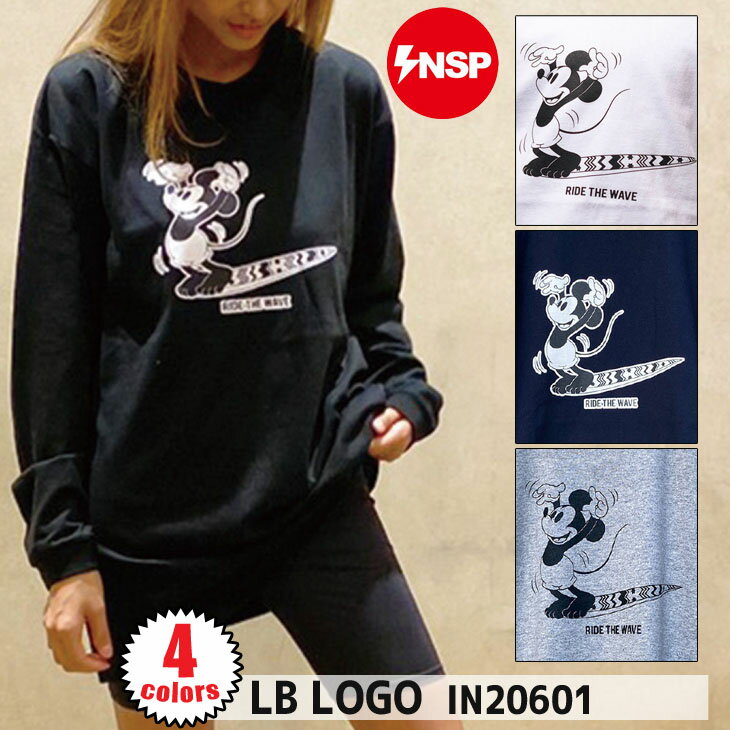 20 INSP インスピ ロングTシャツ LB LOGO ミッキー ディズニー サーフィン ロンT 長袖 コットン100％ ユニセックス 2020年秋冬 品番 IN20601 日本正規品