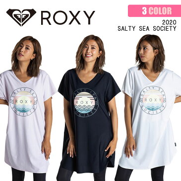 20 ROXY ロキシー ラッシュ Tシャツ SALTY SEA SOCIETY 半袖 ラッシュガード ワンピース ワンピ 水陸両用 UVカット 速乾 レディース 2020年春夏 品番 RLY201033 日本正規品