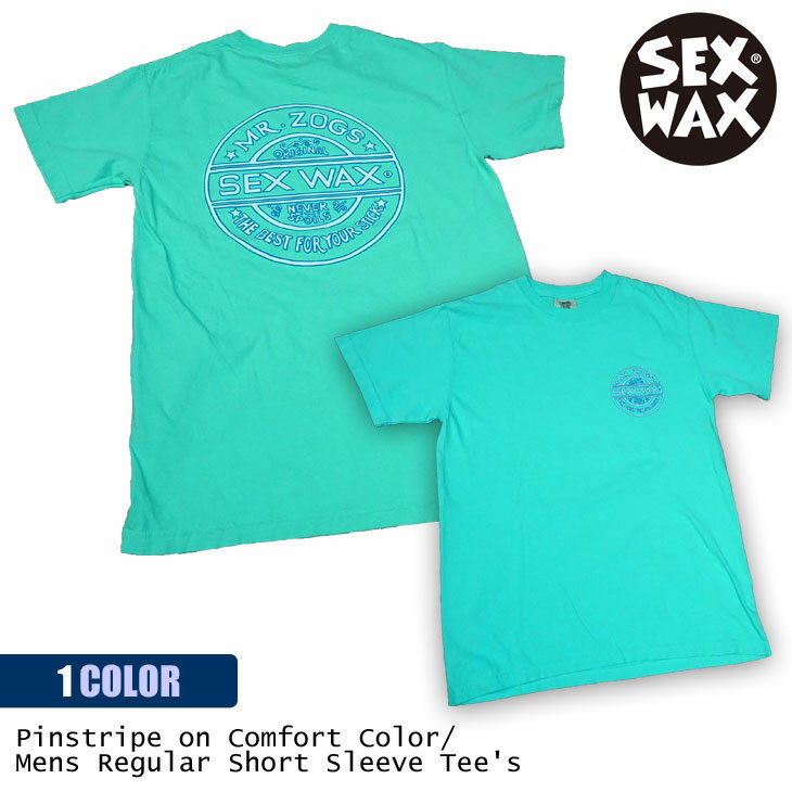 SEXWAX セックスワックス Tシャツ Pinstripe on Comfort Color Mens Regular Short Sleeve Tee 039 s 半袖 ロゴ スカイブルー メンズ 品番 0101313000207 日本正規品