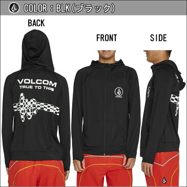 20 VOLCOM ボルコム ラッシュパーカー JPN WAVE LS ZIP ラッシュガード 長袖 ジップ UVカット UPF50＋ 水陸両用 吸水速乾 日焼け対策 擦れ防止 メンズ 2020年春夏 品番 N0302001 日本正規品