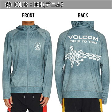 20 VOLCOM ボルコム ラッシュパーカー JPN WAVE LS ZIP DENIM デニム ラッシュガード ラッシュ パーカー フーディー UVカット UPF50＋ メンズ 2020年春夏 品番 N0302001 日本正規品