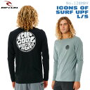 RIPCURL リップカール ラッシュガード ICONS OF SURF UPF L/S サーフィンだけでなく、ビーチやプールで活躍。 スタイリッシュなWET ICON プリントの ロングスリーブ ラッシュガード。 身体にフィットするTeeフィットのデザインで、動きやすさを追求。 前後にはスタイリッシュなリップカール定番 Wetsuits Icon プリントが施されており、ファッション性も兼ね備えています。 また、UPF 50+UVサンプロテクションを提供し、紫外線から身体をしっかり保護。 ロングスリーブ デザインで、腕をしっかりカバーしてくれるため、サーフィンやビーチでのアクティビティに最適です。 ■ 商品詳細 ■ 【品番】12EMRV ■サイズ： M(身丈73肩幅43.5袖丈67裄丈86) L(身丈76肩幅44袖丈68裄丈88身幅51) ※単位はcmです。 ■カラー： BLACK MINERALBLUE ※クレジットカード/銀行振り込みなど、15時までに決済完了の場合は即日発送！(※15時以降の決済確認は翌日以降ご入金確認後の発送） オーシャン スポーツメール便【ロケット便】 代引き決済はご利用頂けません。※代金引換え決済をご希望の場合は、小型宅配便等に対応の商品ページにてご注文下さい。 ○デザイン等、予告なしに変更となる場合があります。ご了承ください。 ○掲載商品の色は、できる限り現品と同じになるよう努めておりますが、ご使用のパソコン環境により多少色合いが異なる場合がございます。著しい色の相違は御座いませんのでご安心ください。 ○お急ぎのお客様は、ご確認していただく事をお勧め致します。 ※コチラの商品はメール便（ネコポス）での発送となります。 メール便の配送はポスト投函でのお届けとなります。 手渡しでの配達や日時指定、代引きでのお支払等をご希望の場合は『小型宅配便対応』の商品ページにてご注文頂きますようにお願い致します。 メーカー希望小売価格はメーカーサイトに基づいて掲載しています