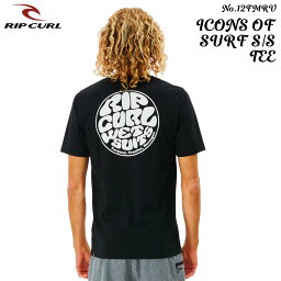 24 SS RIPCURL リップカール ラッシュガード ICONS OF SURF S/S TEE 半袖 Tシャツ 水着 ロゴ マリンスポーツ サーフィン シンプル メンズ 2024年春夏 品番 12FMRV 日本正規品