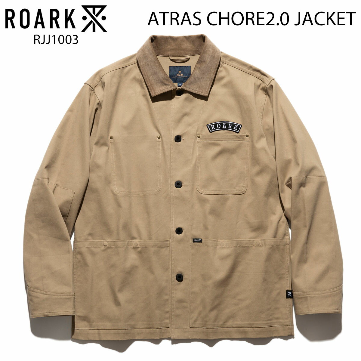 24 ROARK ロアーク ジャケット ATRAS CHORE2.0 JACKET トップス アウター 長袖 ロゴ メンズ 2024年春夏 品番 RJJ1003 日本正規品