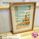 Nick Kuchar ニックカッチャー Sunset Beach Wahine Art Print MATTED PRINTS Hawaii Travel Print マットプリント アートプリント ハワイトラベルプリント フレーム付き シングルマット仕上げ 額セット 絵画 ハワイ 正規品(3)