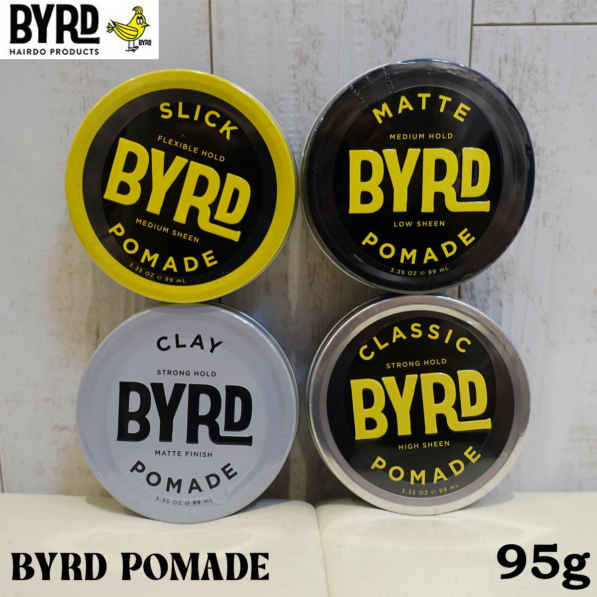 BYRD バード HAIRDO POMADE ヘアーポマード 95g ヘアーワックス ヘアスタイリング剤 CLASSIC クラシック LIGHT ライト MATTE マット サーフィン 日本正規品