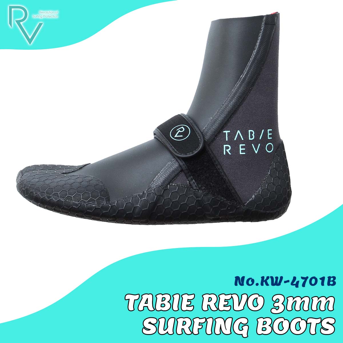 【外箱なし】TABIE REVO 3mm SURFING BOOTS シンプルなベルト構造で足首、踵部もジャストフィット。 従来のブーツに比べ軽量に仕上げたREVO定番のモデル。 ■ 商品詳細 ■ 【品番】KW-4701B ■厚み： 3mm ■カラー： ブラック ■サイズ： 23cm/24cm/25cm/26cm/27cm ※こちらの商品はパッケージ(外箱)は付属しません。 ※こちらの商品は小型宅配便での発送となります。 ※クレジットカード/銀行振り込みなど、15時までに決済完了の場合は即日発送！(※15時以降の決済確認は翌日以降ご入金確認後の発送） ○デザイン等、予告なしに変更となる場合があります。ご了承ください。 ○掲載商品の色は、できる限り現品と同じになるよう努めておりますが、ご使用のパソコン環境により多少色合いが異なる場合がございます。著しい色の相違は御座いませんのでご安心ください。 ○お急ぎのお客様は、ご確認していただく事をお勧め致します。 メーカー希望小売価格はメーカーサイトに基づいて掲載しています