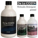 【De La COSTA】デラコスタ ウエットシャンプー Wetsuits Detergent 400ml ■ 商品詳細 ■ 海岸（スペイン語で”COSTA”）の香りが心地良い ウェットスーツ専用アンチエイジング洗剤 ”De La COSTA WETSUITS DETERGENT”。 高濃縮したヤシ由来の洗浄成分と化粧品にも使用されている保湿 /柔軟成分であるアミノ酸をベストバランスでオリジナルブレンド。 日本の水(軟水)に合うように開発され、高い洗浄力でウェット スーツの汚れをとります。 皮脂汚れや、気になるにおいを分解し、柔らかさを与えますので ソフナー(柔軟剤)は必要ありません。 国内外の様々なアーティストが着るライブ、舞台衣装のクリーニングを手がける、 業界でも有名なサーファー*洗濯ブラザーズが監修。 通常の衣類洗濯にも使用できます。 ＜使用方法＞ はじめに、(水)または(ぬるま湯)に適量の洗剤をいれて良く混ぜてください。 その中にウェットスーツを入れ、もみ洗いをしてください。 10〜20分つけ置きし、(水)または(ぬるま湯)で軽くすすいで、陰干ししてください。 ＜使用量の目安＞ 水10 Lに対して洗剤10 mL (キャップ約2杯) *洗濯ブラザーズとは… 「 洗濯ブラザーズ 」と名乗り、オリジナルで開発したナチュラル洗剤を量り売りして歩く、陽気で気さくなブザーズ 長男・次男・三男の3兄弟、役割はそれぞれ違えど今まで誰も教えてくれなかった "センタクノシカタ" を伝え歩きながら、 これまであまり目にしなかったアプローチで【洗濯】という行為をブランディングし、"洗濯の楽しさ"を知ってもらうため日々活動中 洗濯ブラザーズがオリジナルで開発した洗濯用洗剤は ナチュラル成分で、みんなにやさしい洗剤柔軟剤なんていりません 365日、洗濯を楽しく！ ハッピーランドリーの精神で、洗濯ブラザーズが 「センタクノシカタ」を教えます 本商品の売り上げの一部をサーフライダーファウンデーションの寄付金として環境保護活動に役立てています。 ■香り： ・"SEASIDE"にそよぐビーチの香り。 ・"LAGUNA”になびくパームツリーの香り。 ・"MALIBU"にそよぐシトラスの香り。 ■サイズ：400ml ※こちらの商品は小型宅配便での発送となります。 ※クレジットカード/銀行振り込みなど、15時までに決済完了の場合は即日発送！(※15時以降の決済確認は翌日以降ご入金確認後の発送） ○デザイン等、予告なしに変更となる場合があります。ご了承ください。 ○掲載商品の色は、できる限り現品と同じになるよう努めておりますが、ご使用のパソコン環境により多少色合いが異なる場合がございます。著しい色の相違は御座いませんのでご安心ください。 ○お急ぎのお客様は、ご確認していただく事をお勧め致します。 メーカー希望小売価格はメーカーサイトに基づいて掲載しています