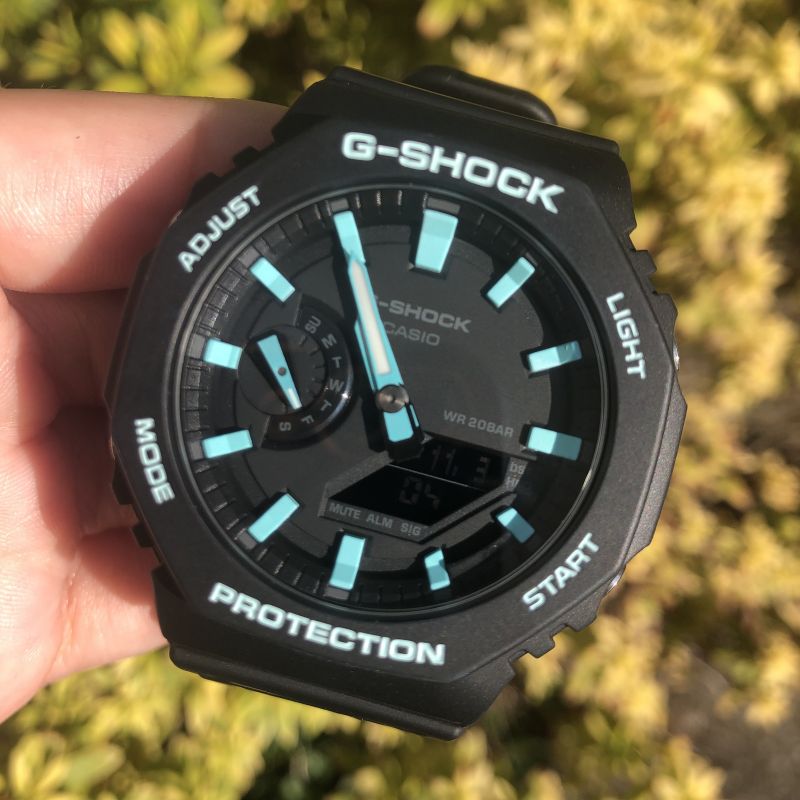 G-shock Ga2100-1A　 カスタマイズ ブラック　Tブルー