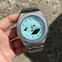 G-shock GA2100-1A ティファニーブルー カスタム ステンレス ケース ノーロゴ 保証付き(2)