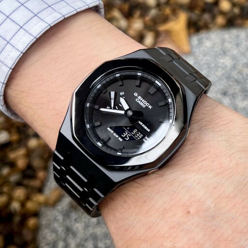 G-SHOCK GA-2100-1A1 クリアブラック カスタム ステンレスケース 保証付き G-SHOCK GA-2100-1A1 クリアブラック カスタム ステンレスケース 保証付き