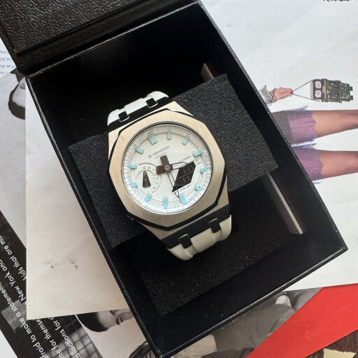 G-shock ga2100-1A1  カスタム ステンレス ノーロゴ ステンレスダイヤル 保証付き