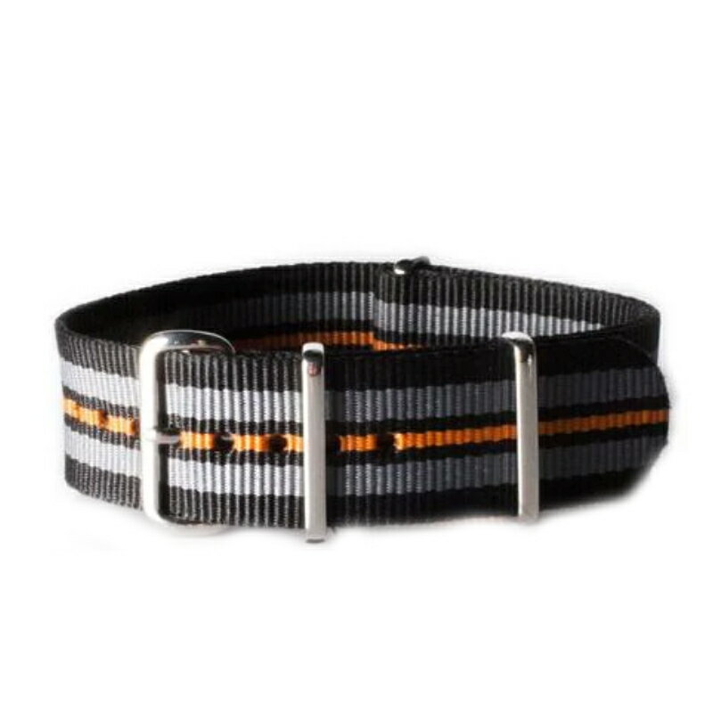 NATO ベルト 時計 ウオッチ グレー ブラック オレンジ 18mm 20mm 22mm
