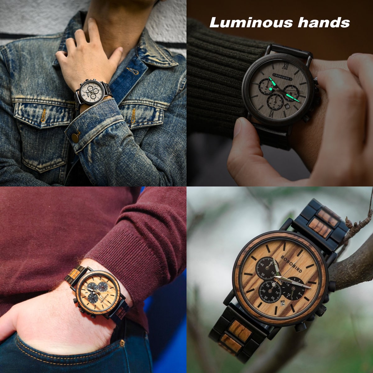 BOBO BIRD カスタマイズ プレゼント 時計 木製 ウォッチ ラッピング