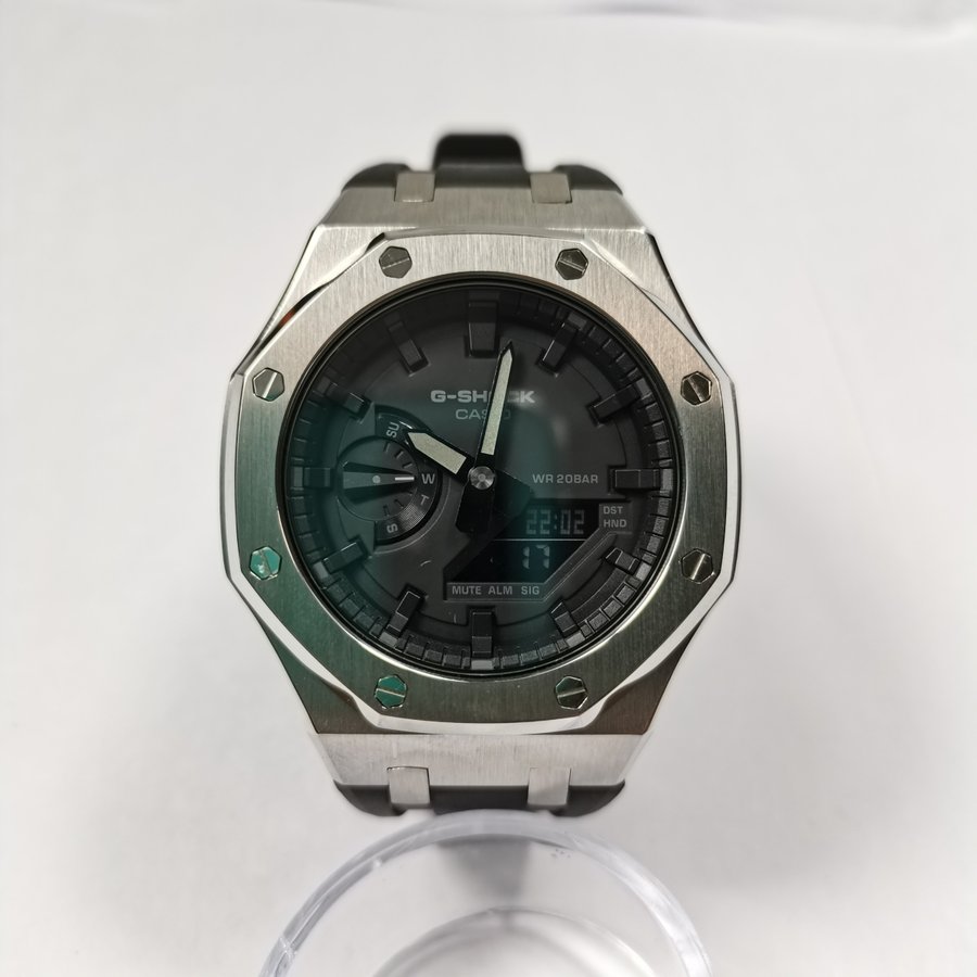 G-shock GA-2100 2110用 第三世代　ステンレス　ケース　ラバーストラップ カシオーク