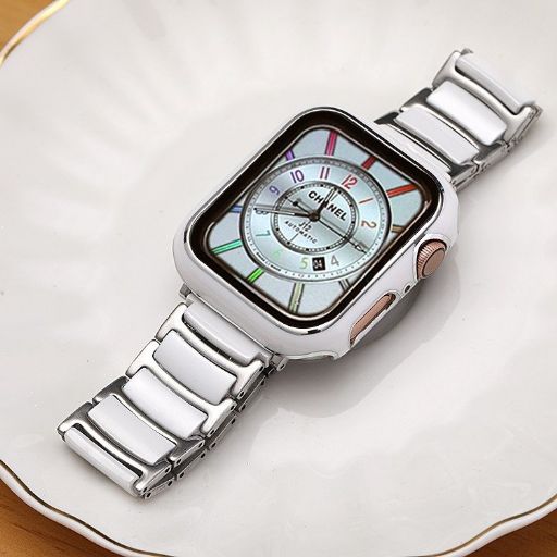 Apple watch セラミックバンド ケース レディース 3 4 5 6代 SE 40mm 42mm アップルウォッチ