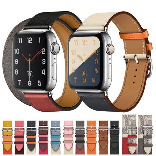 Apple watch アップルウォッチ ストラップ 3 4 5 6 7 SE 42 44mm シンプルカラー レザー