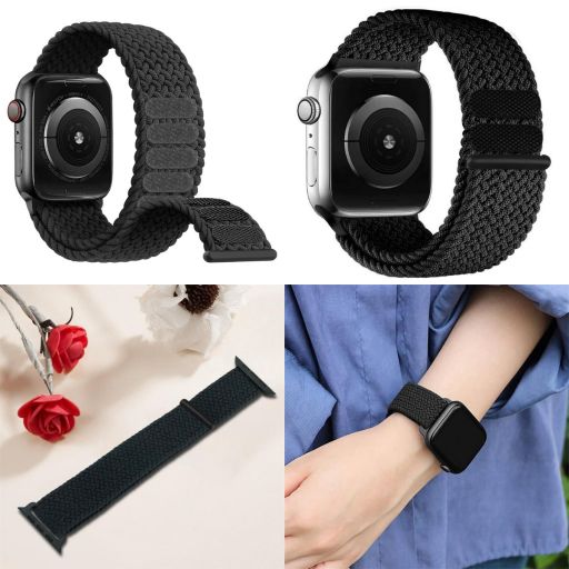 Apple watch アップルウォッチ ナイロン ループバンド 運動 スポーツに最適 第4世代から 最新世代まで カジュアルスタイル 38-49mm