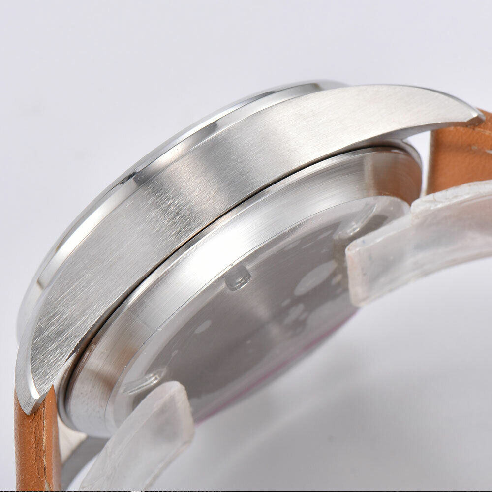 メンズ　時計　特殊ミネラルガラス　 クウォーツ　ポリッシュケース　42MM　1年保証