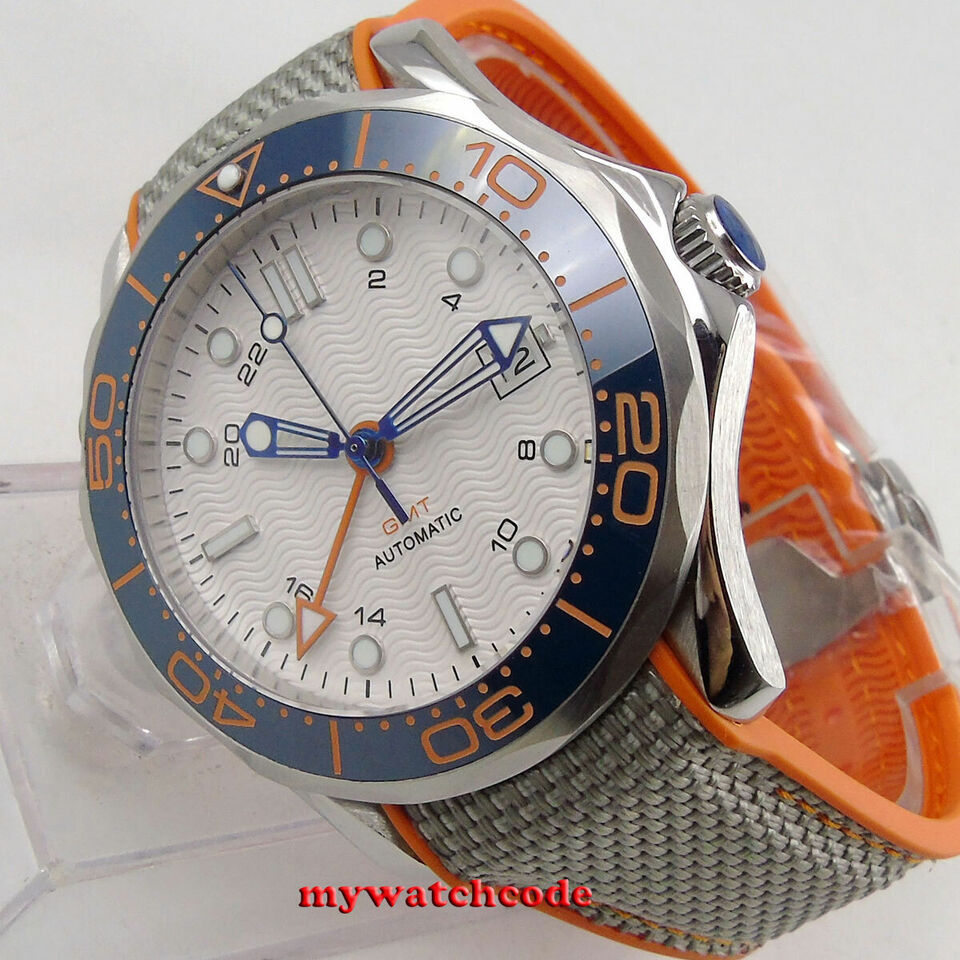 メンズ　時計　GMT サファイアガラス　自動巻き　41MM　ラバーバンド　　最大2年保証