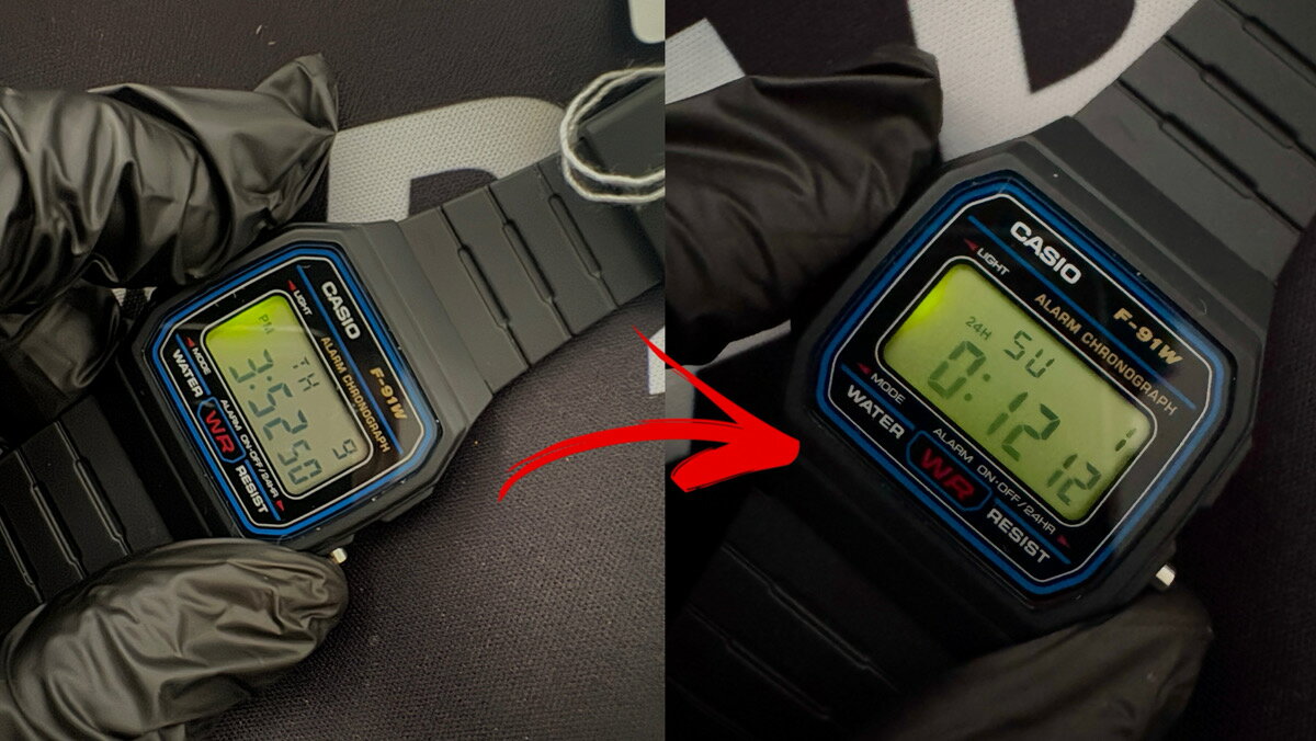 カシオ改造 CASIO 腕時計 F-91向け用　バックライト拡散ガラス