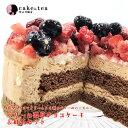 バターケーキ 【母の日】ベリーの濃厚チョコケーキ＆紅茶セット 5号 15cm径 フルーツ チョコクリーム クルミ入り 洋菓子 デザート 母の日 プレゼント ケーキ ストロベリーフィールズ 〔ベリーの濃厚チョコケーキ〕