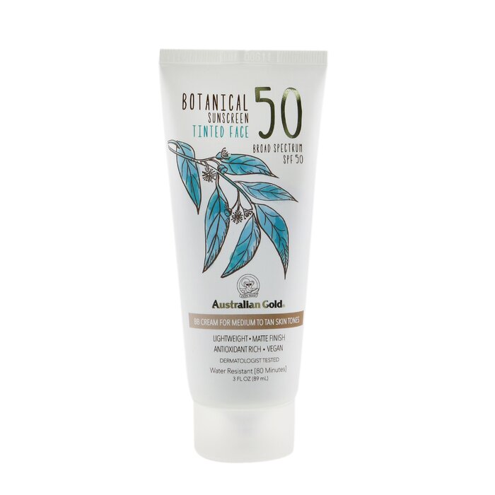 yԗDǃVbvz I[XgAS[h Australian Gold Botanical Sunscreen SPF 50 Tinted Face BB Cream - Medium to Tan 89ml/3ozyCOʔ́z