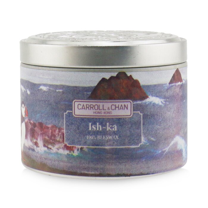 【月間優良ショップ】 キャンドル・キャロル＆チャン Carroll & Chan 100% Beeswax Tin Candle - Ish-Ka (8x6) cm【海外通販】