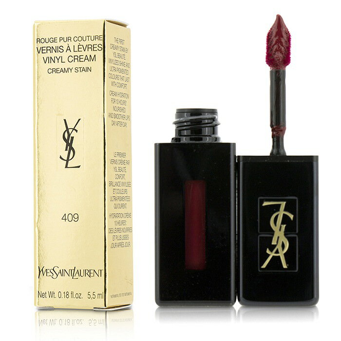 イヴ・サンローラン Yves Saint Laurent ルージュ ピュールクチュール ヴェルニ ヴィニルクリーム - # 409 Burgundy Vibes 5.5ml/0.18oz