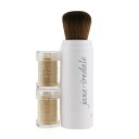 yԗDǃVbvz WF[ACf[ Jane Iredale Powder Me Refillable Brush (1x Brush, 2x Refills) - Golden 2x2.5g/0.09ozyCOʔ́z