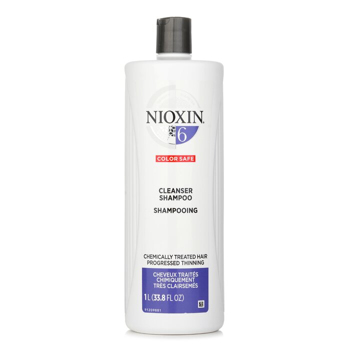  ナイオキシン Nioxin ダーマ ピュリファイング システム 6 クレンザー シャンプー (ケミカル トリート ヘア, プログレス シンニング, カラー セーフ) 1000ml/33.8oz