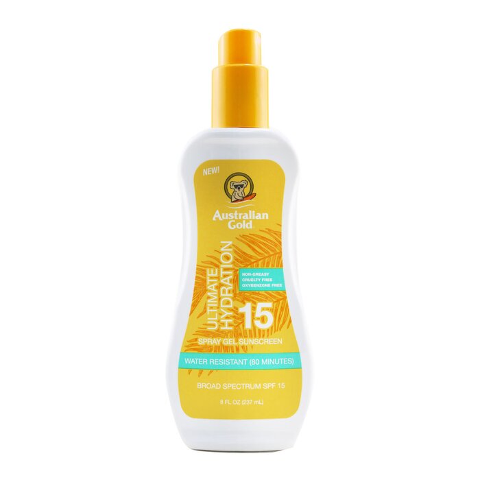 【月間優良ショップ】 オーストラリアンゴールド Australian Gold Spray Gel Sunscreen SPF 15 (Ultimate Hydration) 237ml/8oz【海外通販】