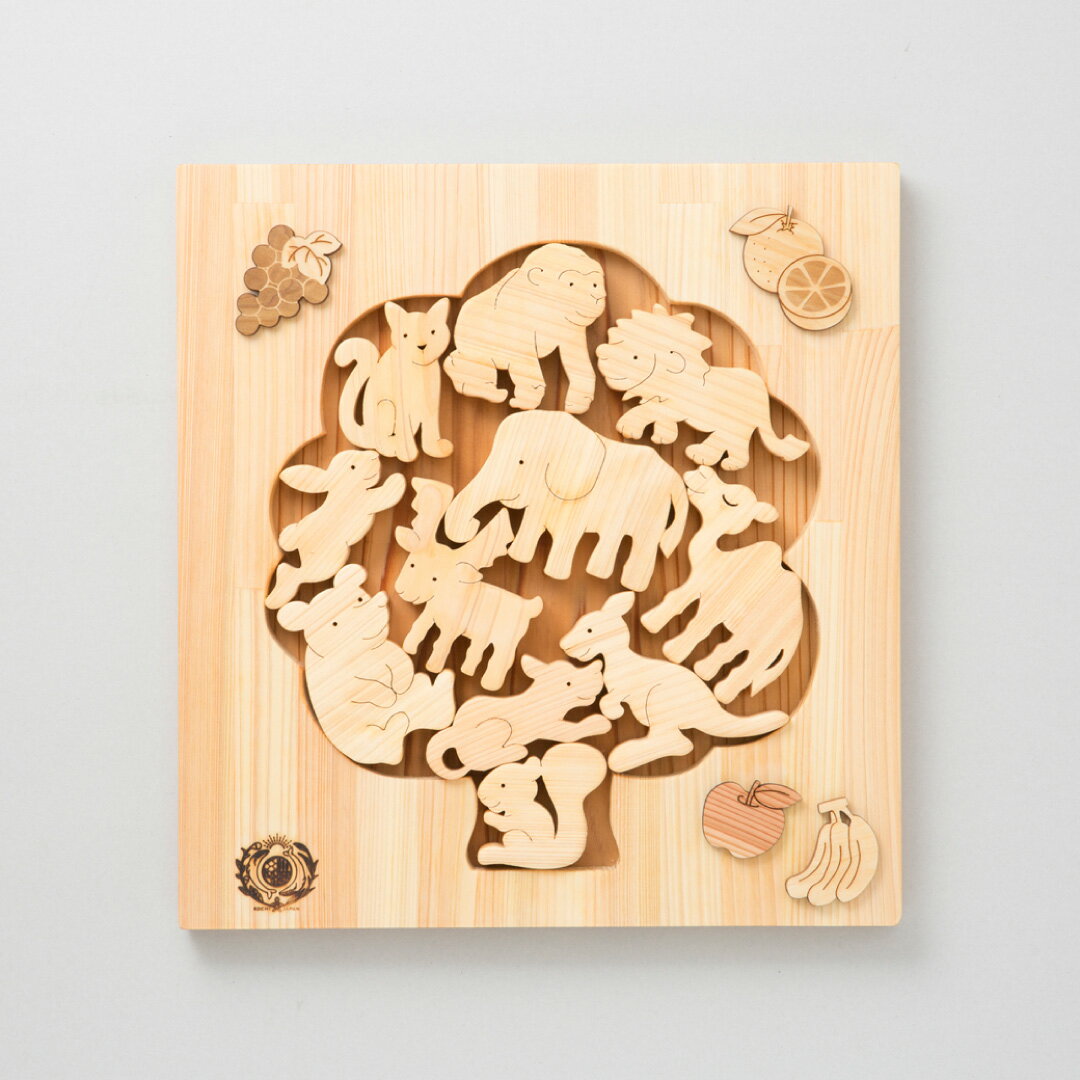 【木のおもちゃ 陸パズル】 名入れ可能 送料無料 型はめ 積み木 森 動物 オブジェ 赤ちゃん ベビー 幼児 乳児 男の子 女の子 誕生日 出産祝い 知育玩具 木製玩具 知育 0歳 1歳 2歳 3歳 遊ぶ 喜ぶ 皇室 日本製 高知 安芸 手作り 安全 檜 ヒノキ ひのき ギフト プレゼント