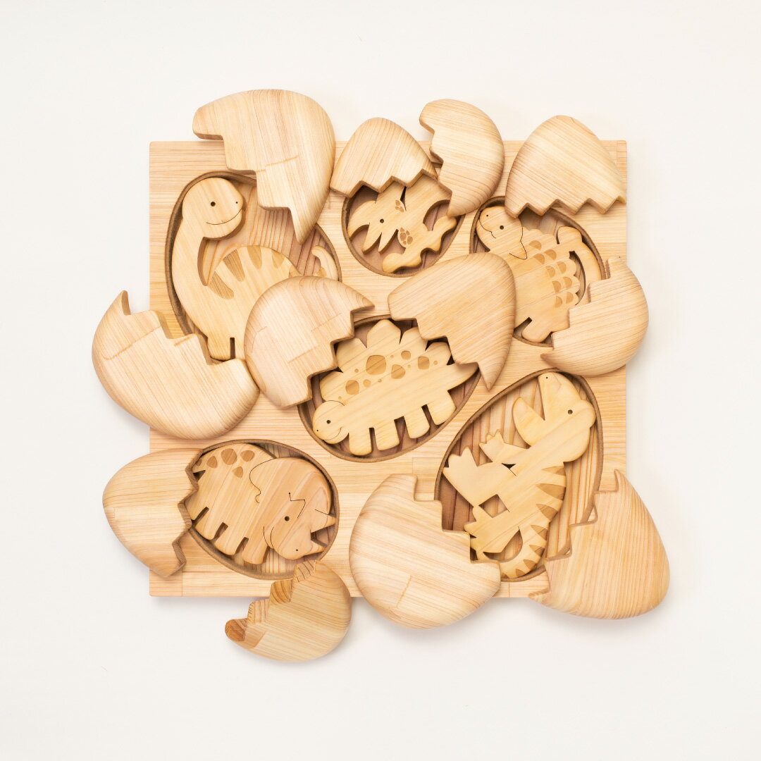【木のおもちゃ かくれんぼパズル きょうりゅう】 名入れ可能 送料無料 型はめ 積み木 恐竜 赤ちゃん ベビー 幼児 乳児 男の子 女の子 誕生日 出産祝い 知育玩具 木製玩具 知育 0歳 1歳 2歳 3歳 遊ぶ 喜ぶ 皇室 日本製 高知 手作り 安全 檜 ヒノキ ひのき ギフト プレゼント