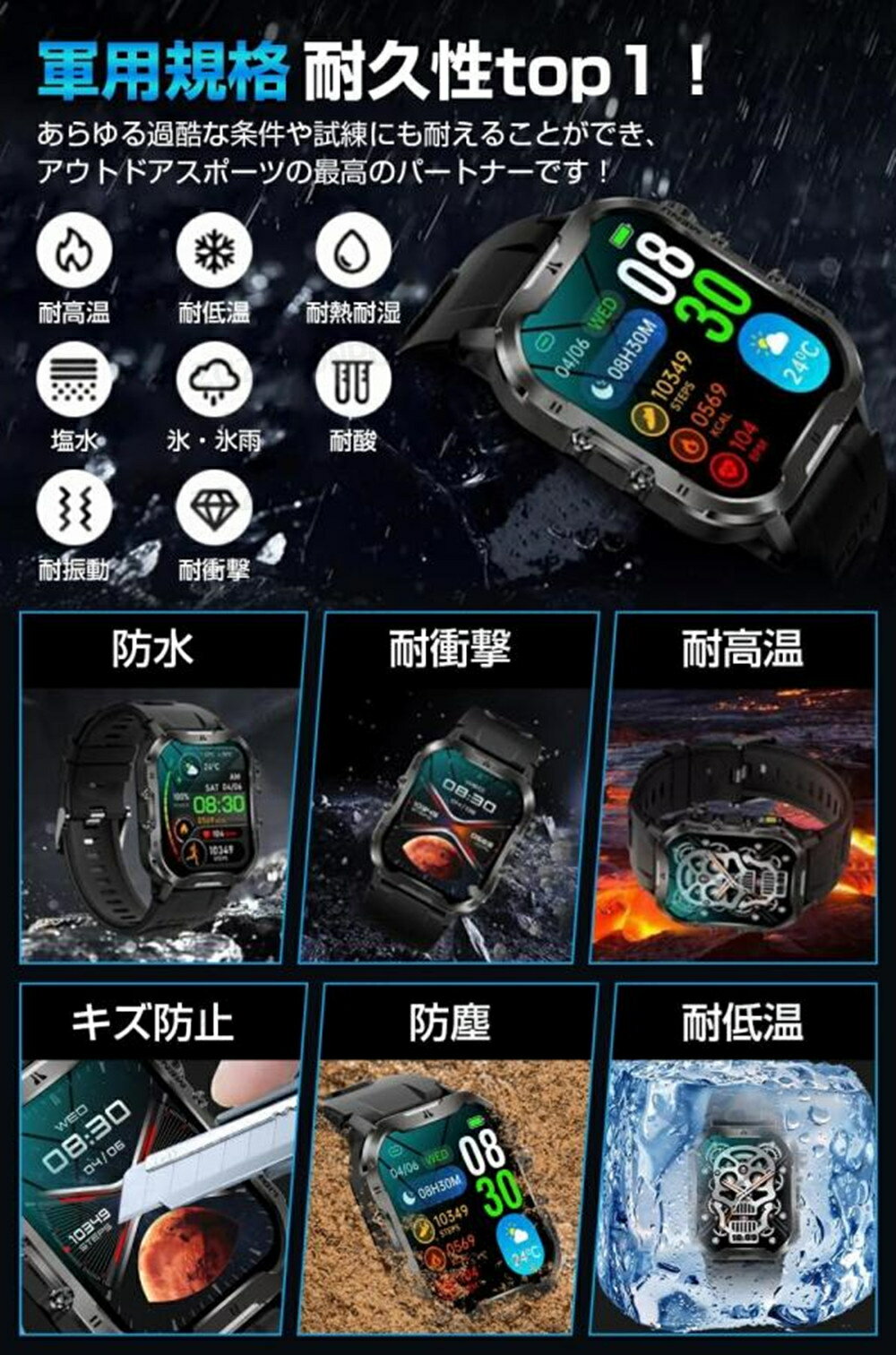 多機能健康管理 1.39インチHD超大画面 360*360高解像度 スマートウォッチ 心拍計 歩数計 血中酸素 GPS連携 レディース メンズ 腕時計 日本語 ...