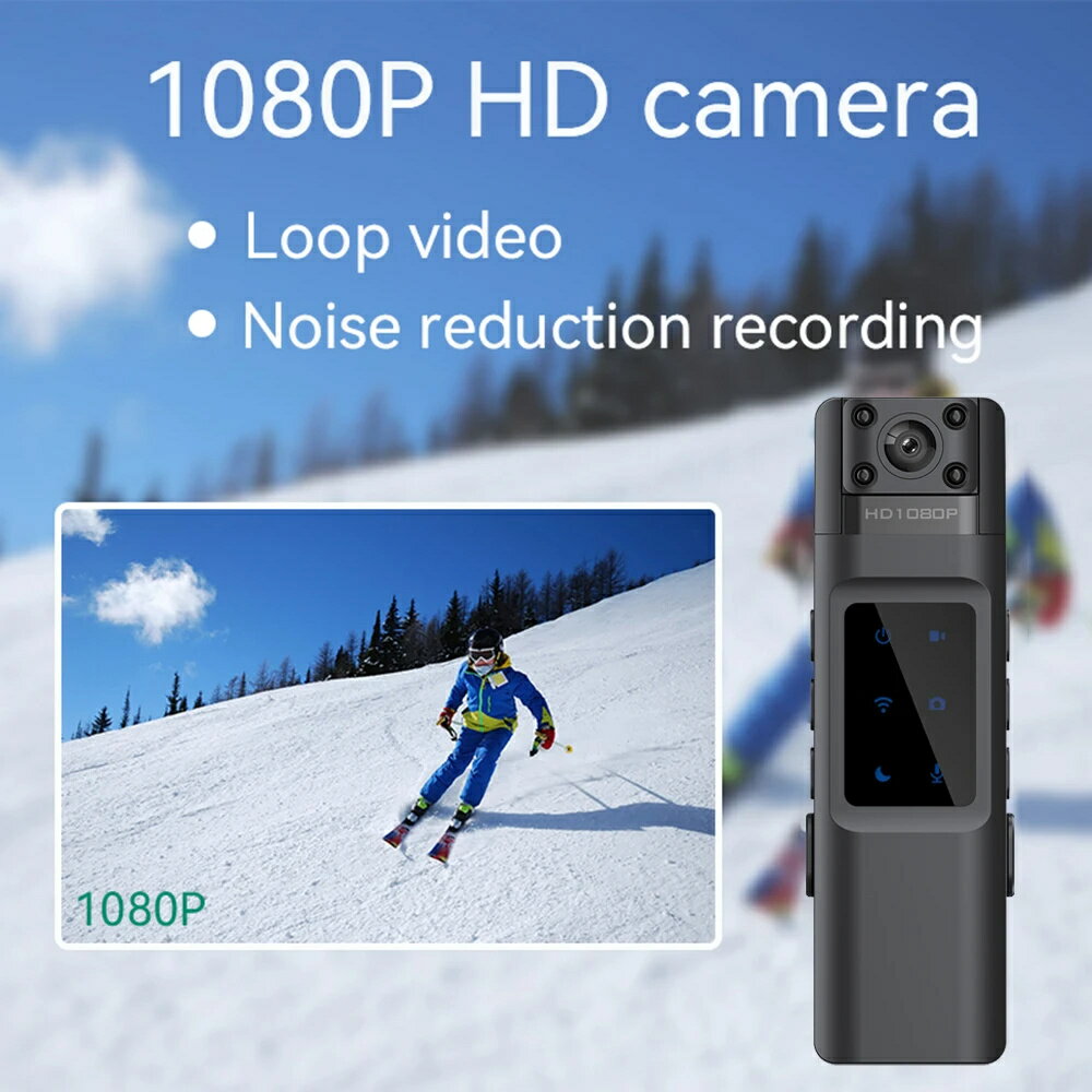 1080P 12MP ハイクリア 170° 広角赤外線ナイトアクションカメラ内蔵 WiFi モジュールコンパクトサイズのビデオカメラバッククリップデザイン 交通...