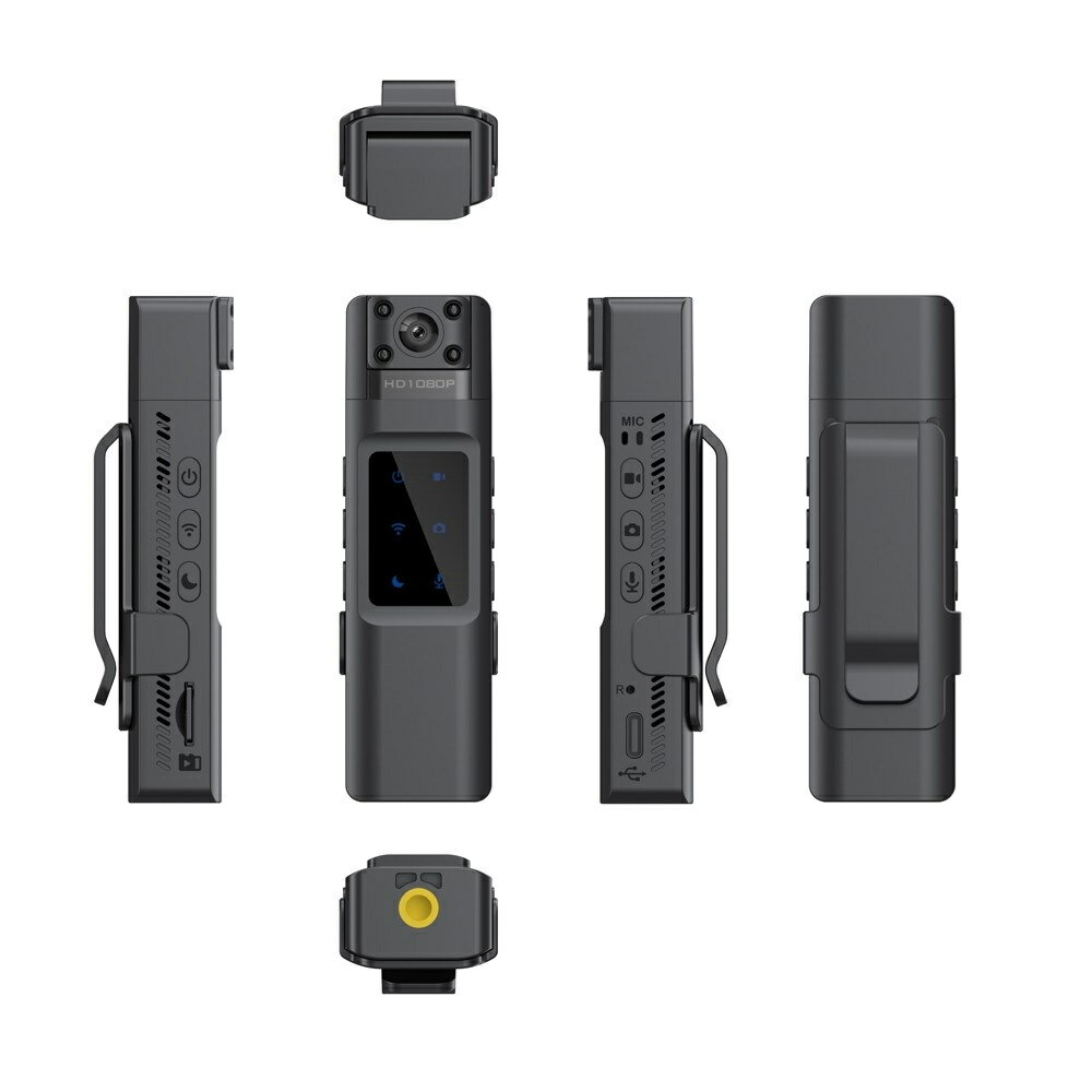 1080P 12MP ハイクリア 170° 広角赤外線ナイトアクションカメラ内蔵 WiFi モジュールコンパクトサイズのビデオカメラバッククリップデザイン 交通...