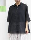 【MORESALE 50%OFF】Gymphlex(ジムフレックス)ソフトオーガンジーハーフスリーブシャツ(GY-B0249 SSO)シャツ/シースルーシャツ 【レディース】(4)